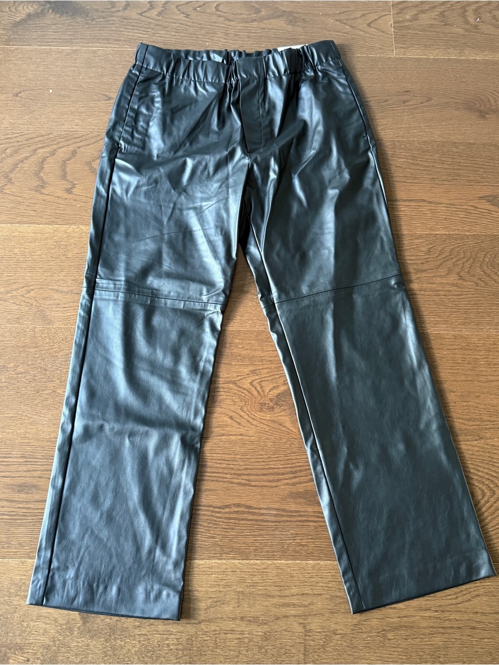 H&M Black Faux Leather Straight-Leg Men’s Pants